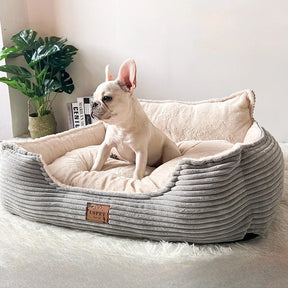Velvet Pet Bed with Raised Sides – Auluxe™