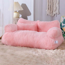 Coral Fleece Sofa-Style Pet Bed with Removable Cover – Sofelo™