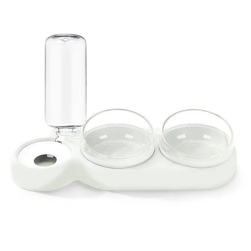 Double Pet Bowl with Automatic Water Dispenser – Trioh™