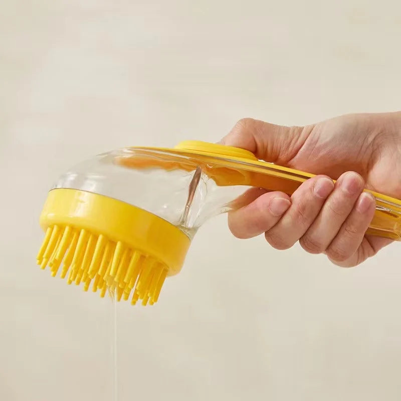 Pet Bath Massage Brush with Shampoo Dispenser – Scrubwyn™