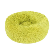 Round Plush Pet Bed with Long Soft Fur, Lightweight & Portable – Plumo™
