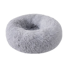 Round Plush Pet Bed with Long Soft Fur, Lightweight & Portable – Plumo™