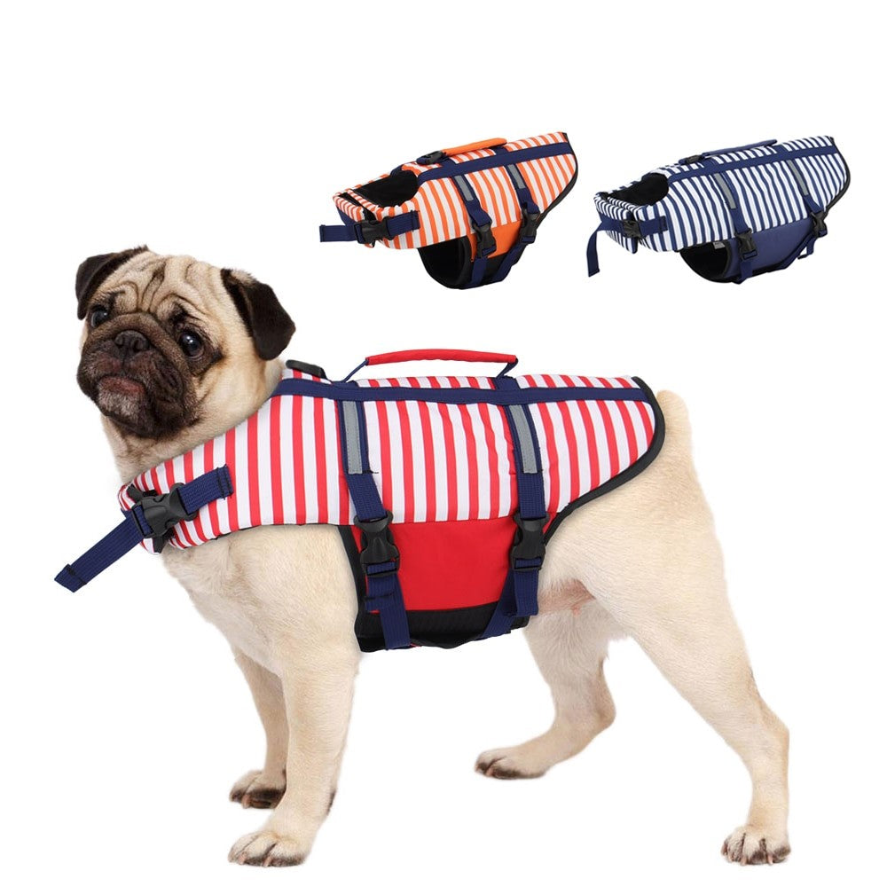 Striped Pet Life Jacket – Flotation Safety Vest – Vaylo™