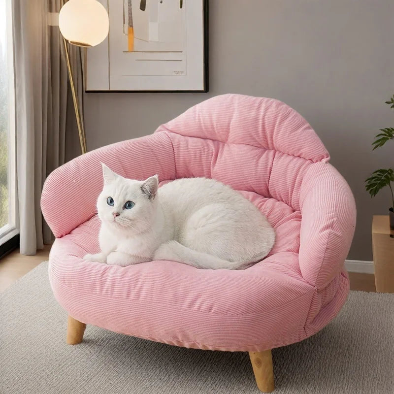 Velvet Pet Sofa Bed with Non-Slip Base – PlushHaven™
