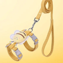 Yellow Bee Design Polyester Collar and Leash Set for Pets – Beezo™