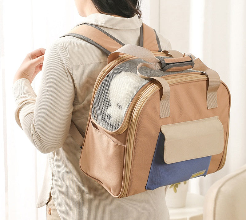 Expandable Pet Carrier Bag with Breathable Mesh Top – Zunta™