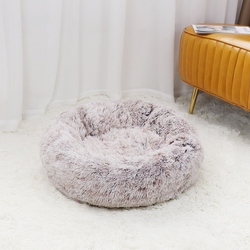 Round Plush Pet Bed in 5 Sizes – Nestora™