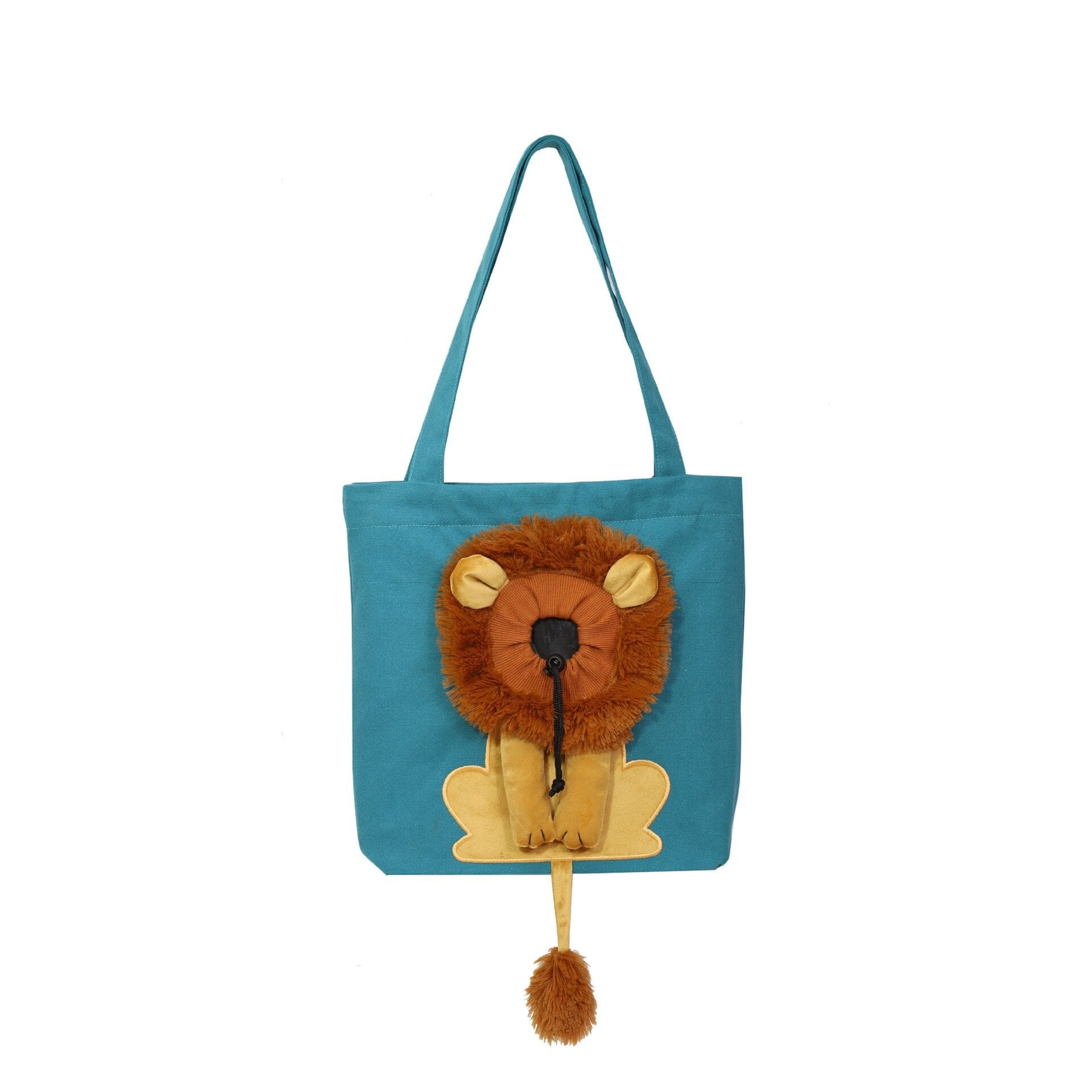 Nylon Pet Carrier Bag with Open-Window Design & Lion Print – Voyla™