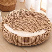 Covered Plush Pet Bed with Non-Slip Bottom – Tadeus
