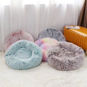 Round Plush Pet Bed in 5 Sizes – Nestora™