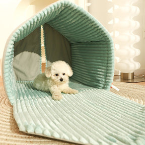 Pet House Bed with Single or Double Curtain – Nooksy™