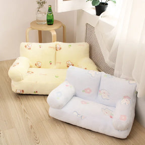 Sofa-Style Pet Bed in Cotton & Velvet – Louvia™