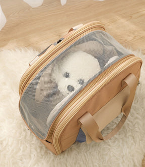 Expandable Pet Carrier Bag with Breathable Mesh Top – Zunta™