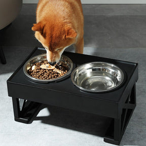 Elevated Adjustable-Height Pet Bowl with Slow Feeder – Bowdeck™
