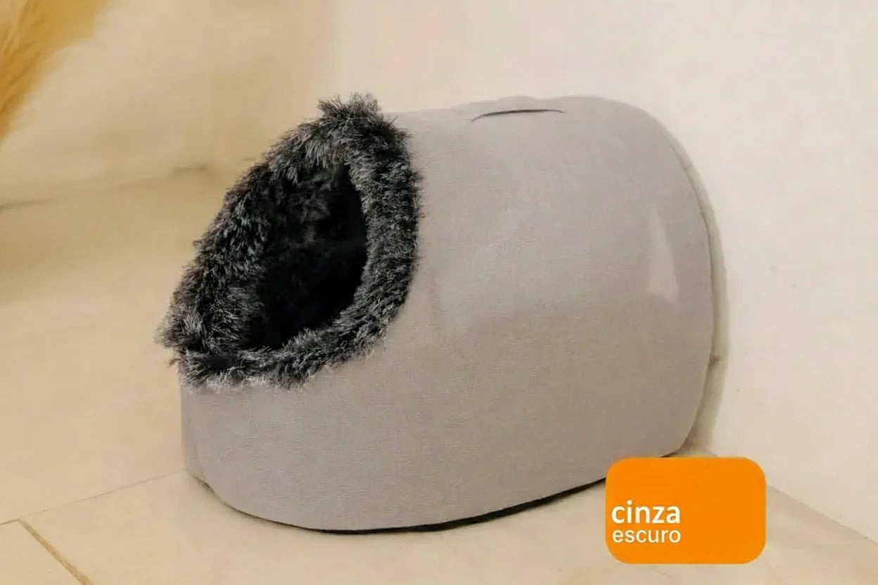 Insulated Pet Cave Bed with Removable Cushion for Dogs & Cats – WarmNest™