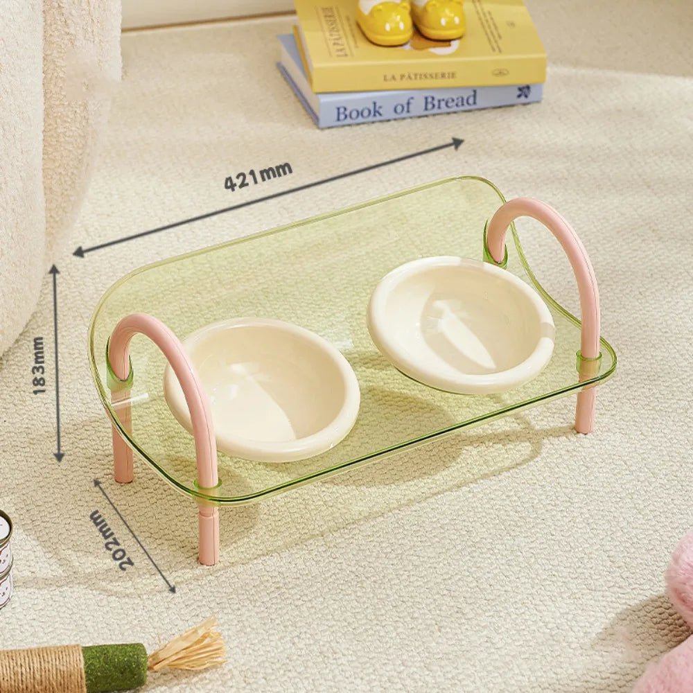 Double Plastic Pet Bowl Set, BPA-Free for Dogs & Cats – PurePlate™