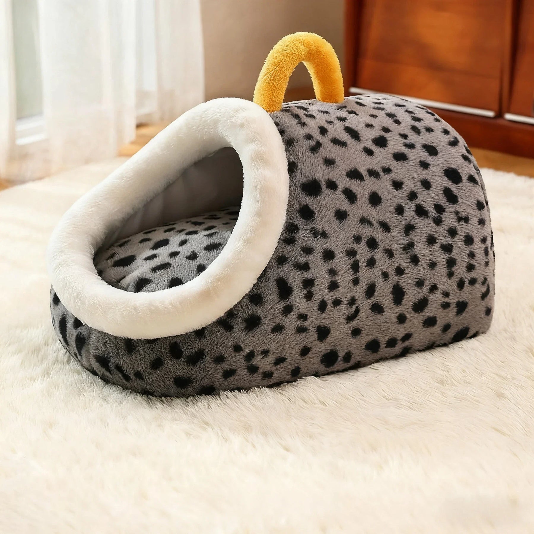 Non-Slip Pet Cave Bed with Removable Cushion for Dogs & Cats – CozyBurrow™