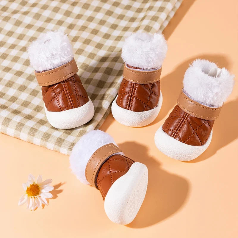 Leather & Wool Winter Dog Boots for Small to Large Dogs – Zorvo™