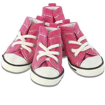 Denim Pet Sneakers, Navy Blue & Pink, Set of 2 Pairs – Quovex™