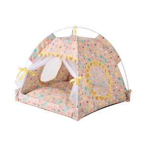 Cotton Pet Tent Bed with Colorful House-Style Design – Nestora™
