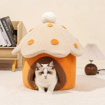 Cupcake Pet Cave Bed in Coral Velvet – SweetNest™