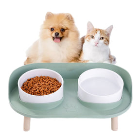 Elevated Double Pet Bowl Set with Stand – Sturdis™