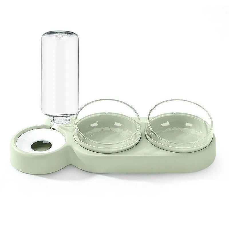 Double Pet Bowl with Automatic Water Dispenser – Trioh™