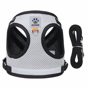 Reflective Chest Harness & Leash Set – Breathable Cotton-Poly Blend – GlowTrail™