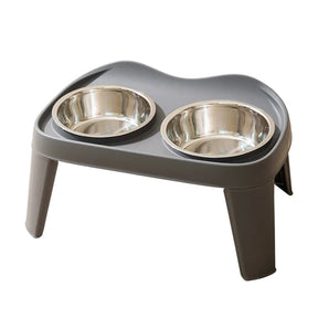Elevated Double Bowl Set with Slow Feeder Option for Pets – Bowla™