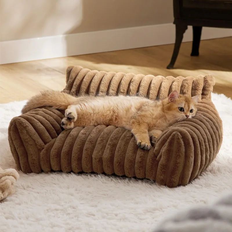 Velvet Pet Sofa Bed with Removable Zippered Cover – PetLounge