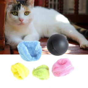 Automatic Rolling Pet Ball Toy with 4 Plush Covers – RolliPaw™