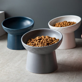 Ceramic Pet Bowl with 15° Tilted Design and Non-Slip Base – Rivoa™