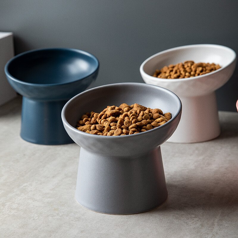 Ceramic Pet Bowl with 15° Tilted Design and Non-Slip Base – Rivoa™