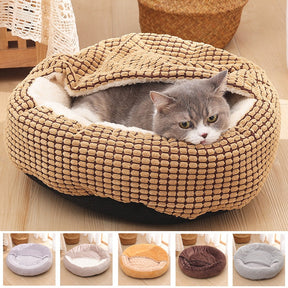 Covered Plush Pet Bed with Non-Slip Bottom – Tadeus