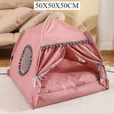 Polka Dot Pet Tent Bed with Lace Window – WhimsyNook™