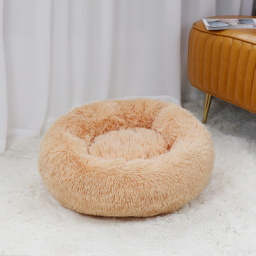Round Plush Pet Bed in 5 Sizes – Nestora™