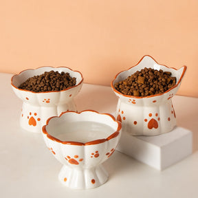 Pumpkin Ceramic Pet Bowl with Anti-Tip Round Design – Clayvo™