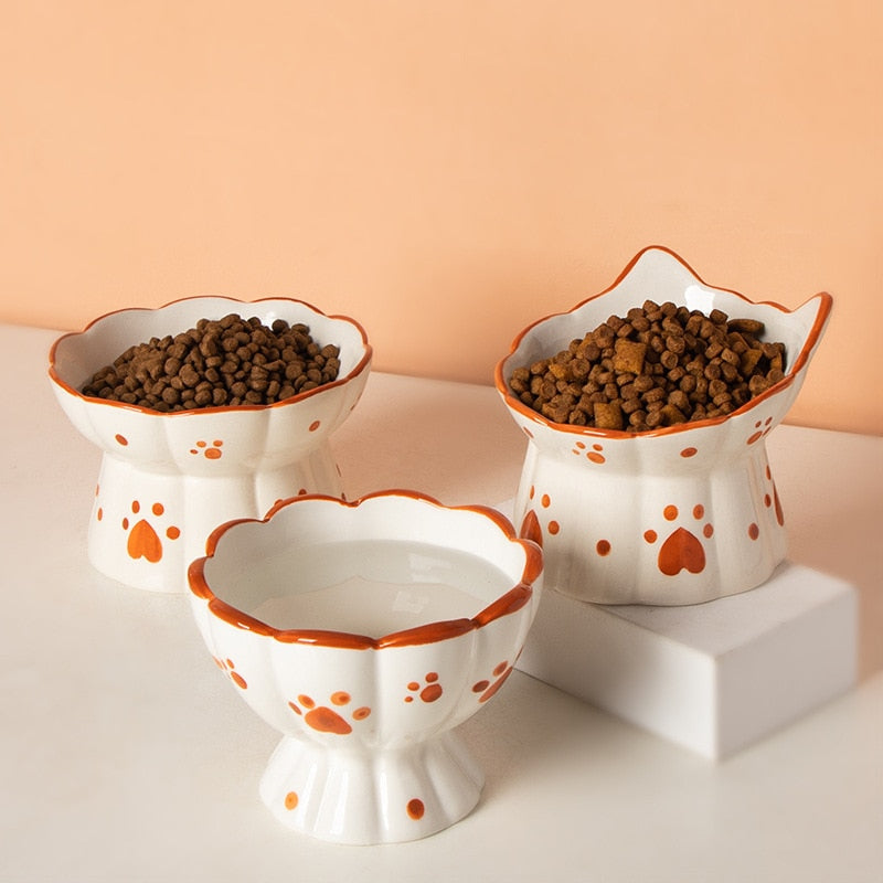 Pumpkin Ceramic Pet Bowl with Anti-Tip Round Design – Clayvo™