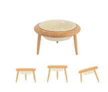 Porcelain Pet Bowl with Raised Bamboo Stand – NestBowl™