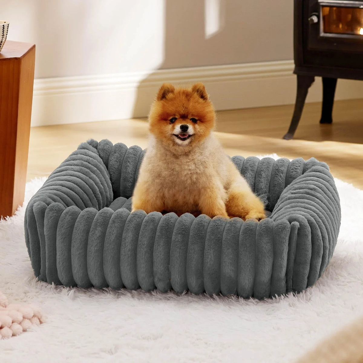 Raised-Edge Pet Bed with Removable Washable Cover – Nestelle™