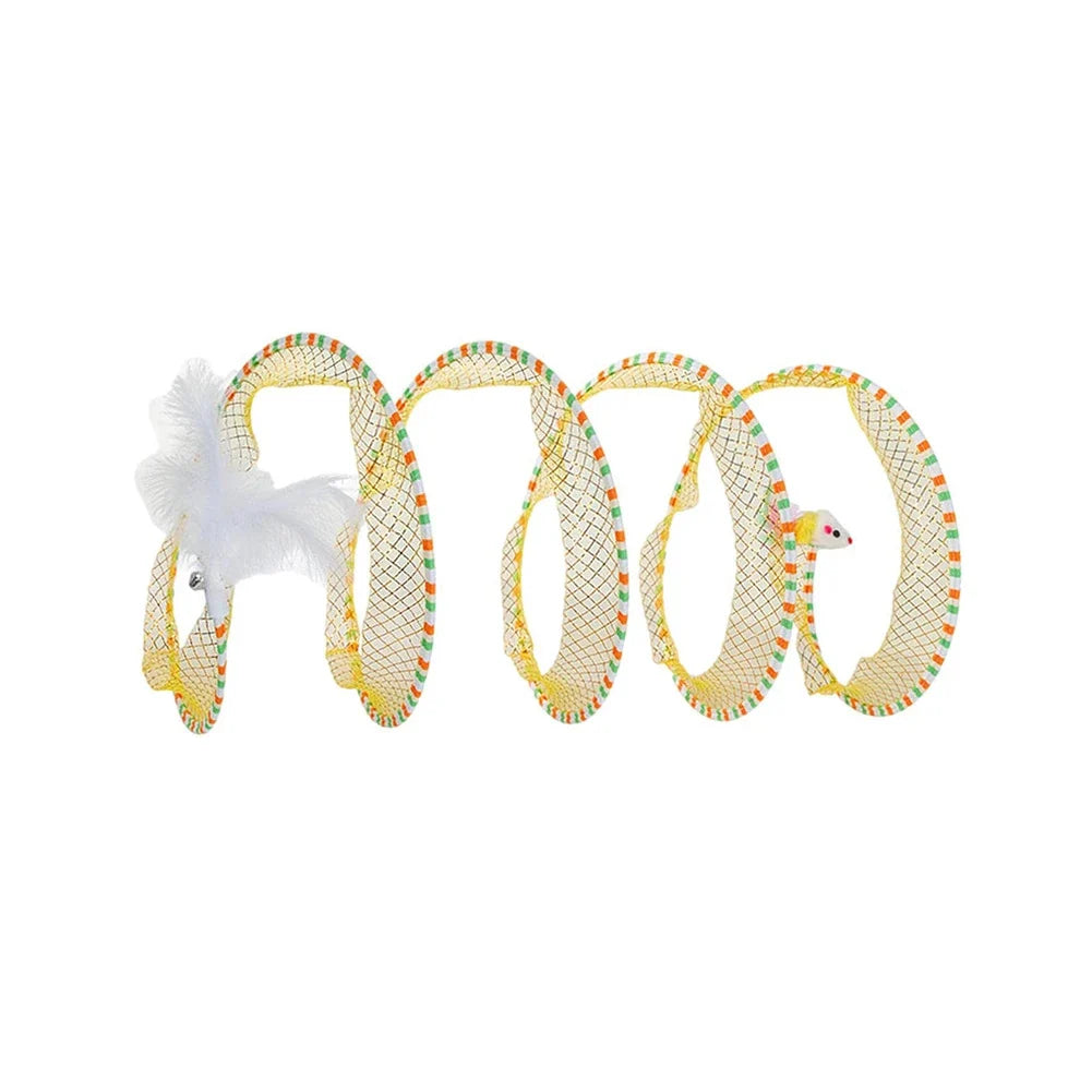 Cat Tunnel Toy with Spring Steel Frame & Elastic Mesh – SpringPounce™