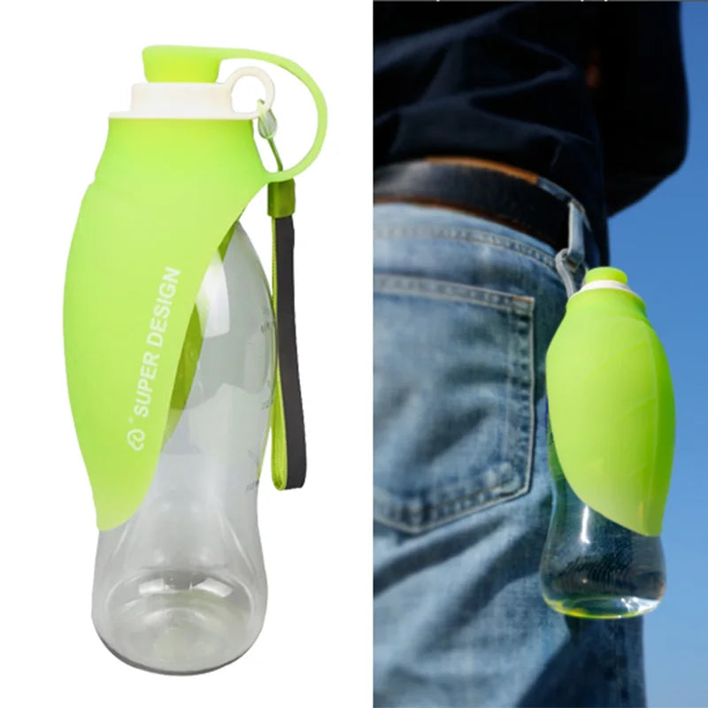 Portable Pet Water Bottle & Feeder 19.6 fl oz for Travel – TrailSip™