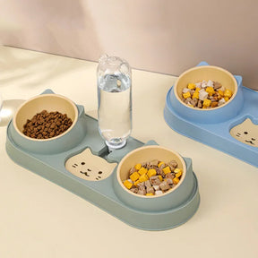 Double Pet Feeding Bowl & Gravity Water Dispenser Set – Cravo™