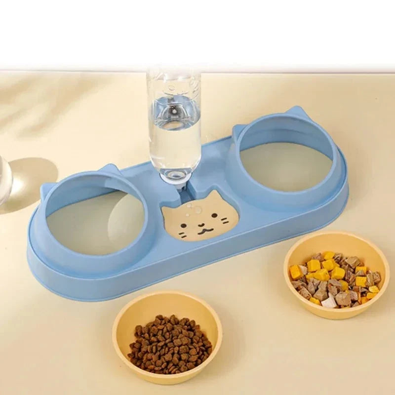 Double Pet Feeding Bowl & Gravity Water Dispenser Set – Cravo™