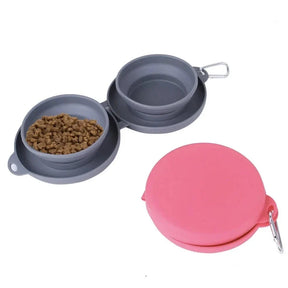 Foldable Silicone Double Pet Bowl for Food & Water – Foldera™