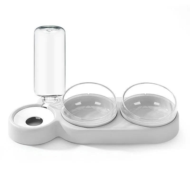 Double Pet Bowl with Automatic Water Dispenser – Trioh™