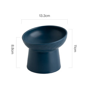 Ceramic Pet Bowl with 15° Tilted Design and Non-Slip Base – Rivoa™