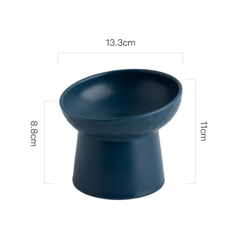 Ceramic Pet Bowl with 15° Tilted Design and Non-Slip Base – Rivoa™