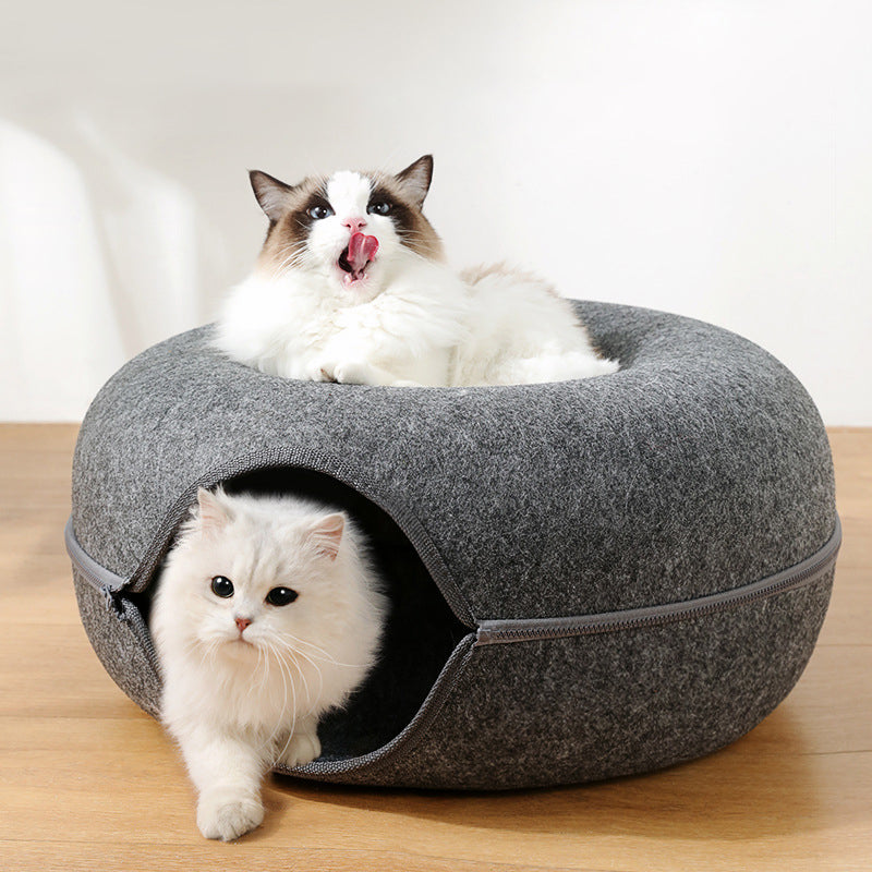 Round Tunnel Pet House with Full-Zip Opening – Viko