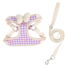 Plaid Bow Print Cotton Collar & Leash Set for Dogs – Chexlo™